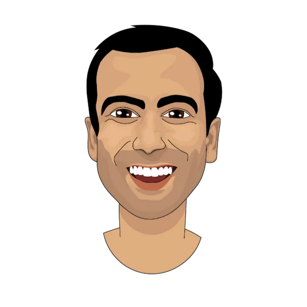 Illustrated portrait of Paras Shah, founder of OilStub